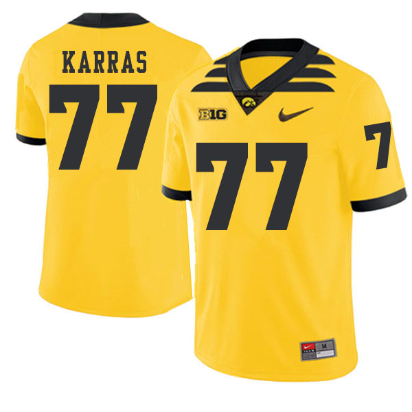 2019 Men #77 Alex Karras Iowa Hawkeyes College Football Alternate Jerseys Sale-Gold